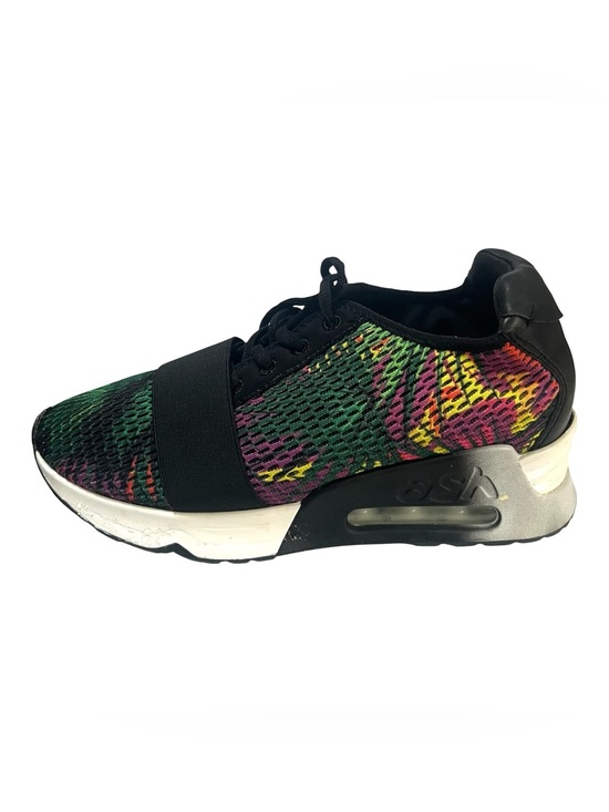 Ash Shoes - Ash Lacey Tropical Colors Mesh Wedge Sneakers w/Black Elastic
Strap 38EU 7.5-8
